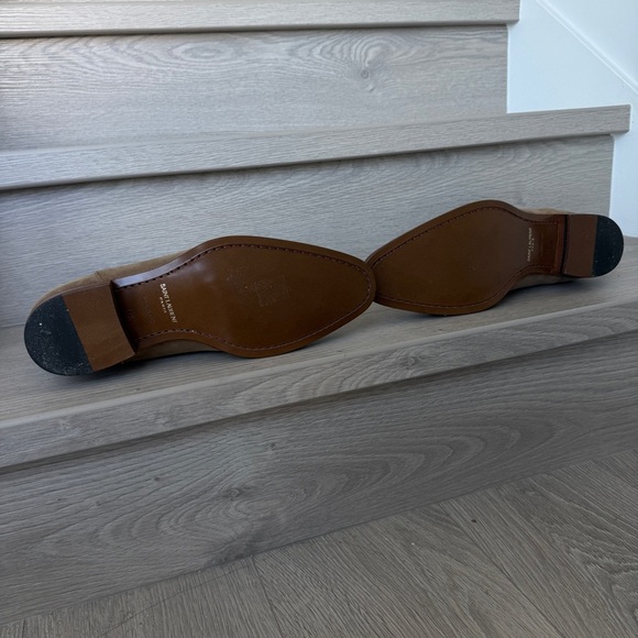 BRAND NEW IN BOX Saint Laurent Tan Suede Boots SUEDE SOHO Mid heel leather - Picture 6 of 14